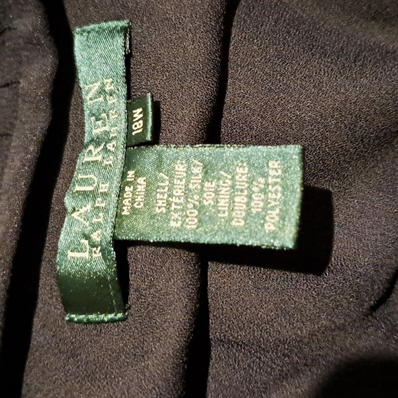 Lauren Ralph Lauren Navy Silk Pleated Skirt - Picture 2 of 4